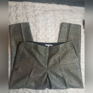 Boden Bistro Womens Size 12L Cropped Gold Metallic Trousers